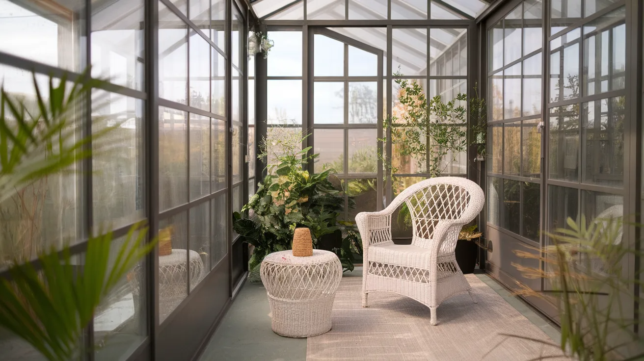 light furniture cozy small sunroom