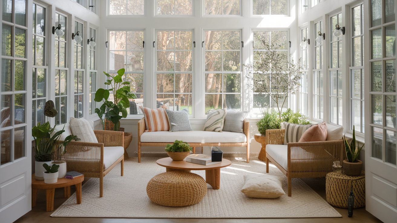 low furniture cozy small sunroom ideas