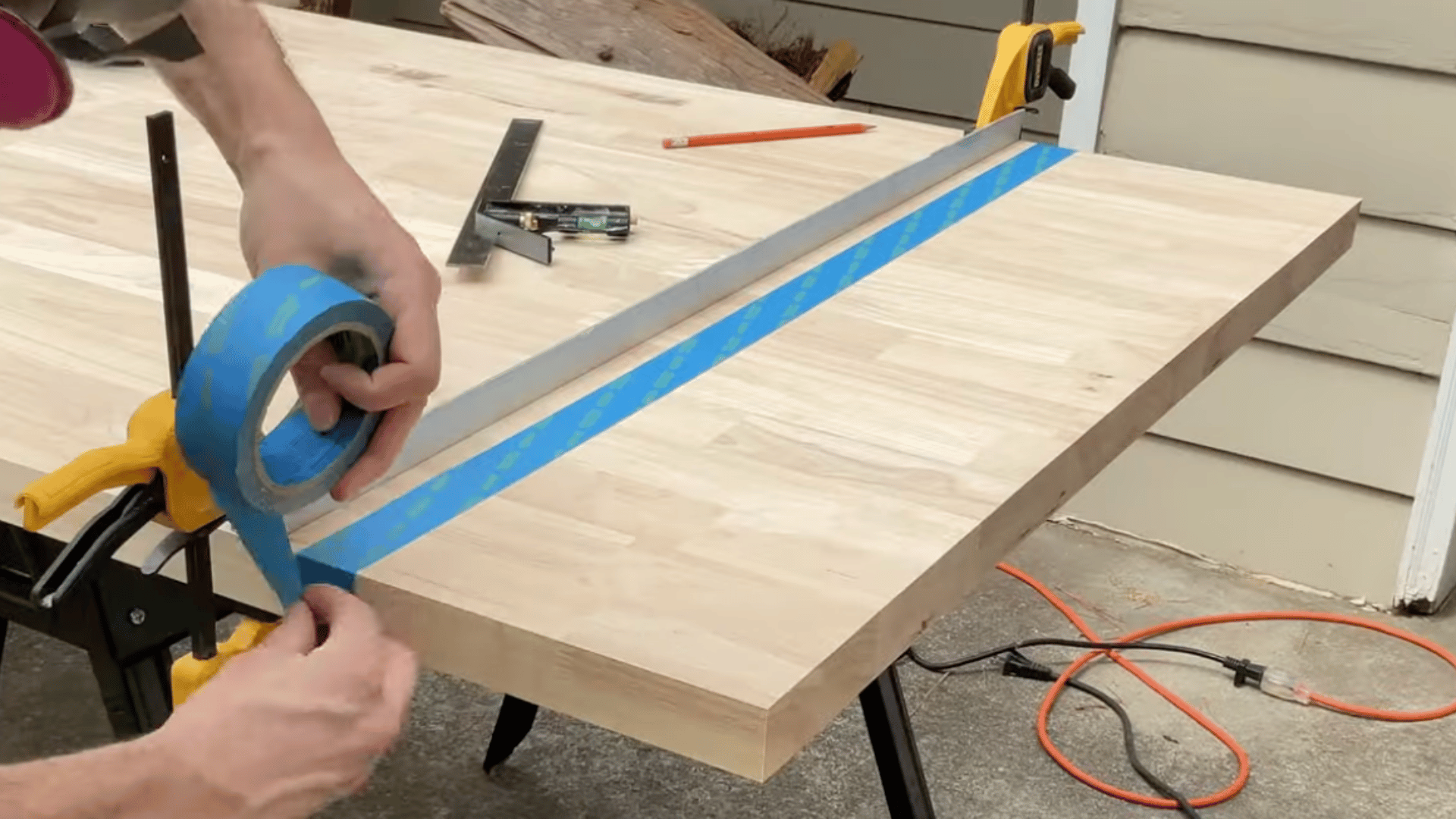 measure mark and cut the countertop