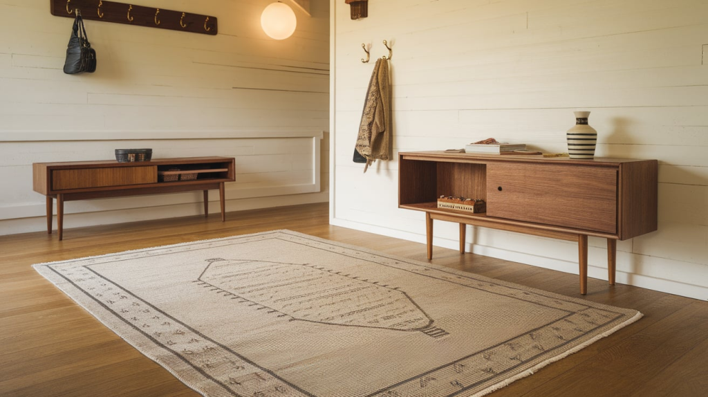 mid century modern entryway rug
