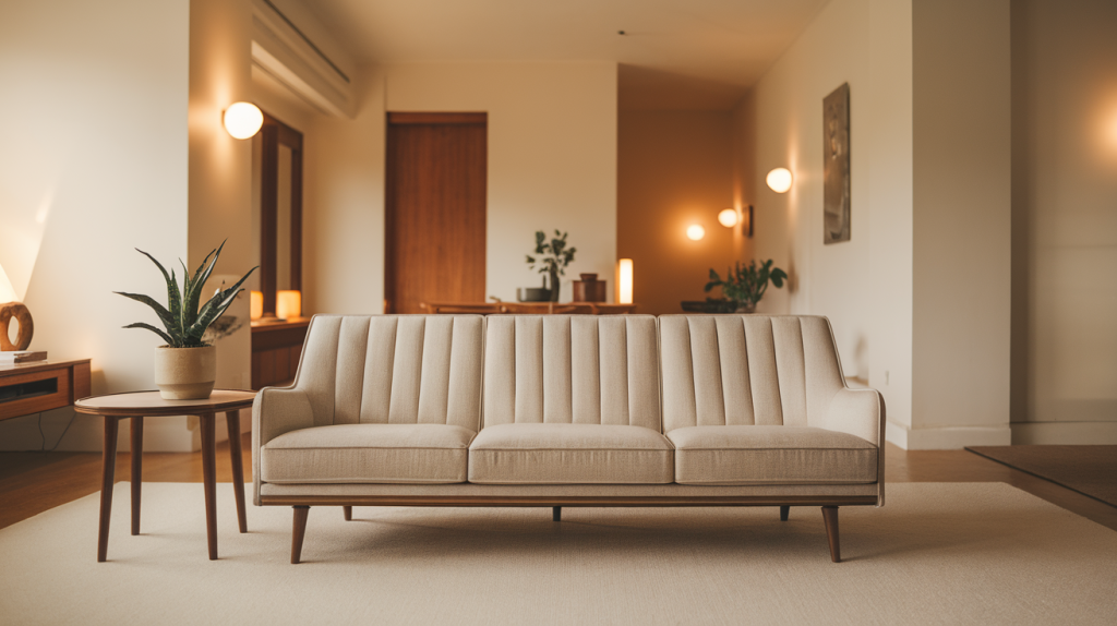 mid century modern low profile sofa