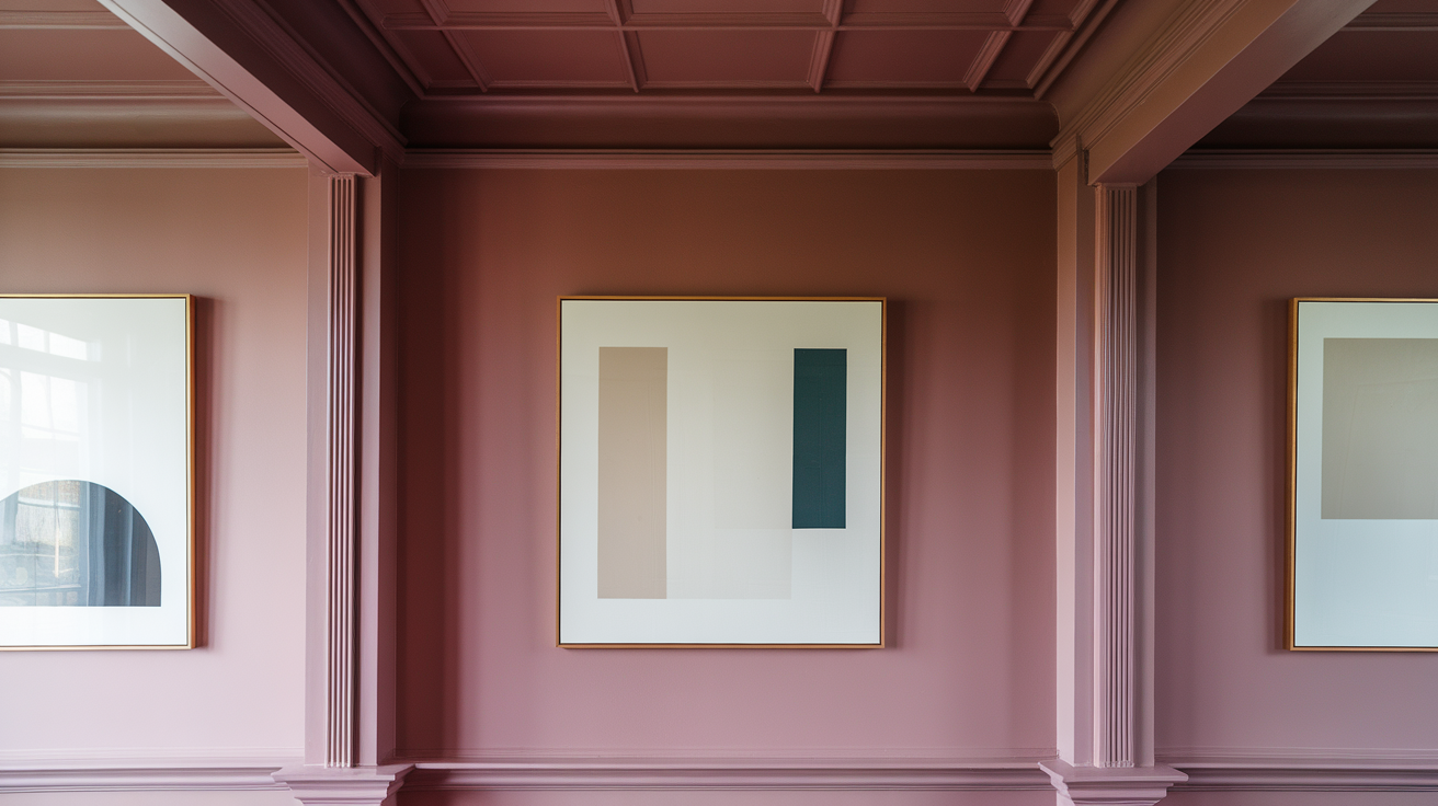 minimal artwork styling color drenched room