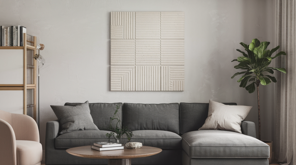 minimal grid textured canvas art diy textured wall art