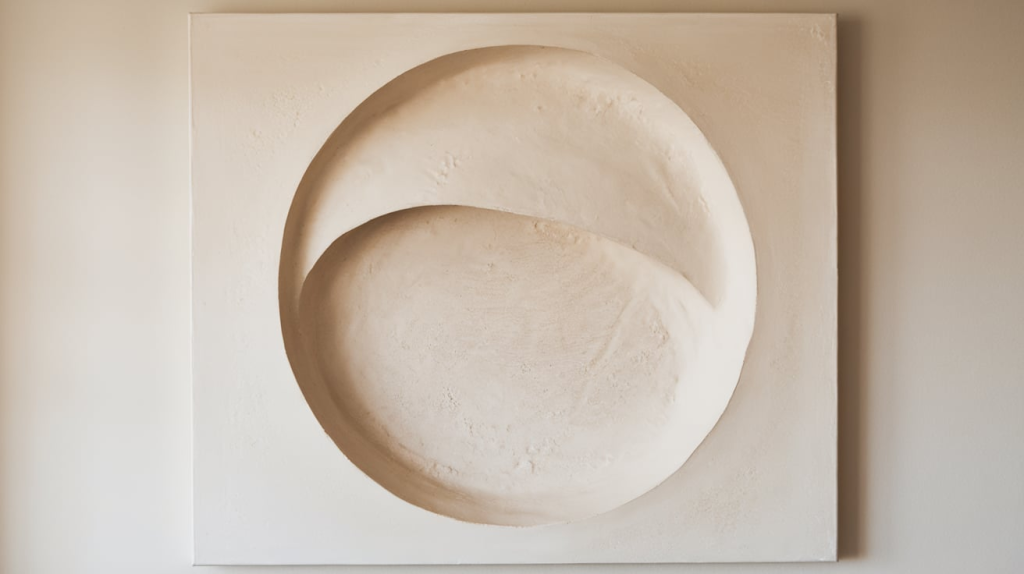 minimalist circle plaster canvas art diy textured wall art