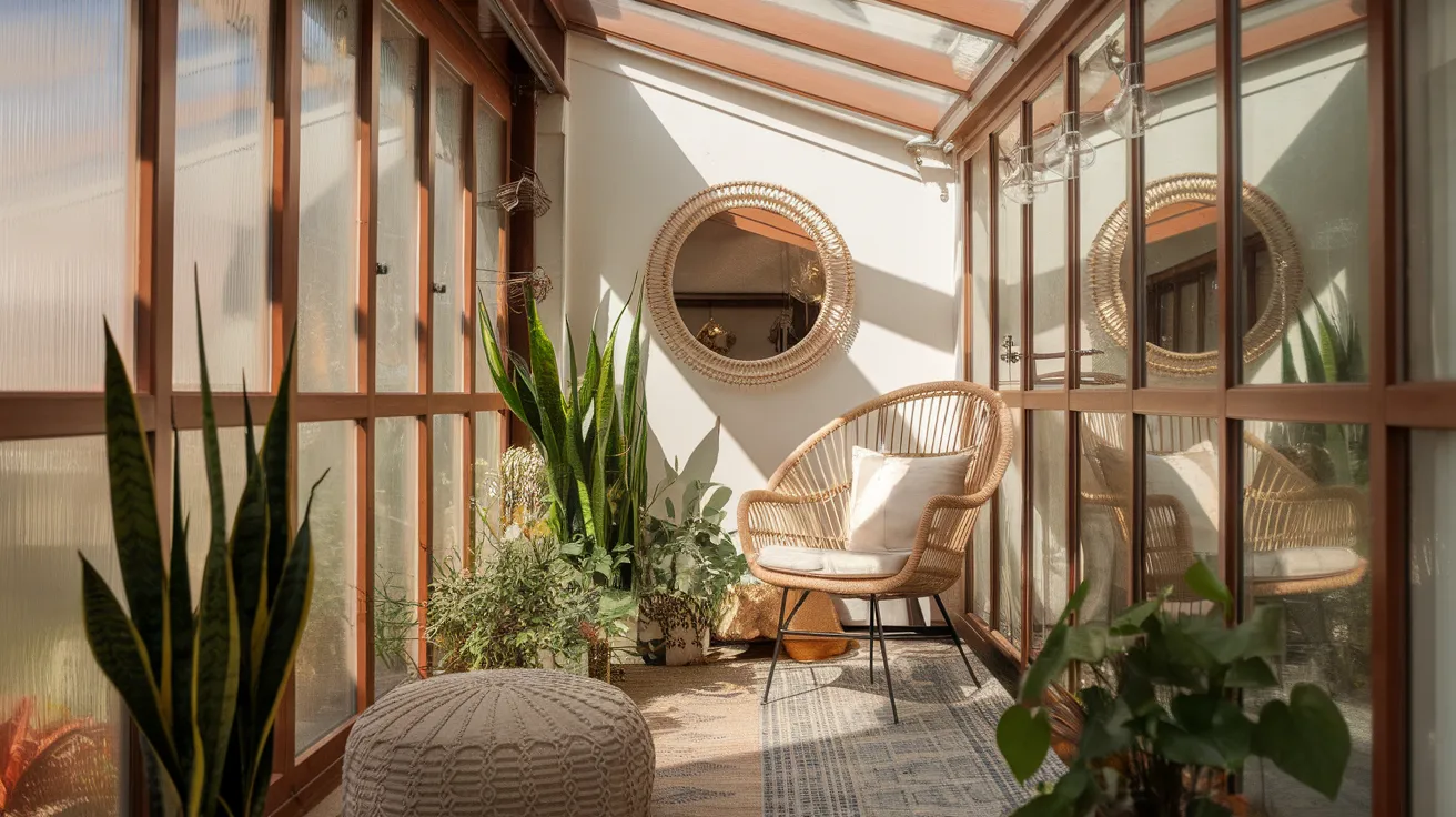 mirror cozy small sunroom ideas