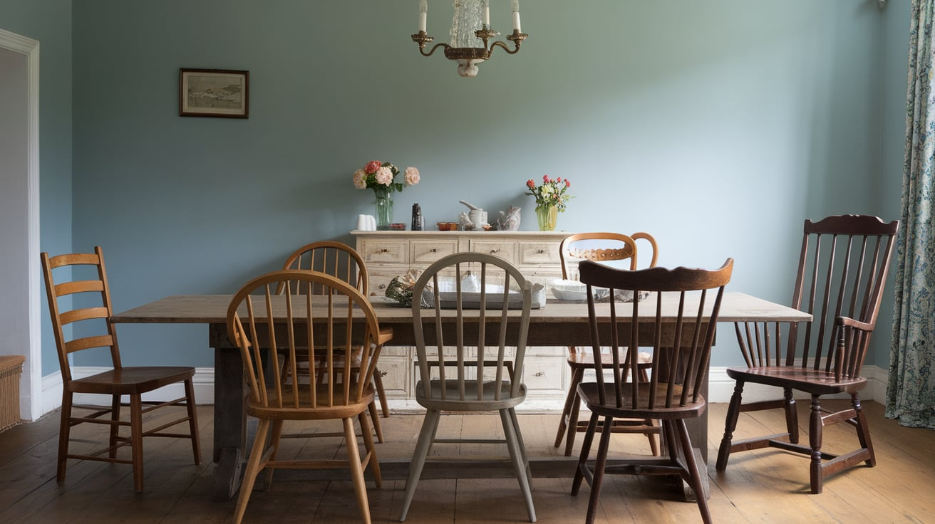 mix and match dining chairs english cottage style