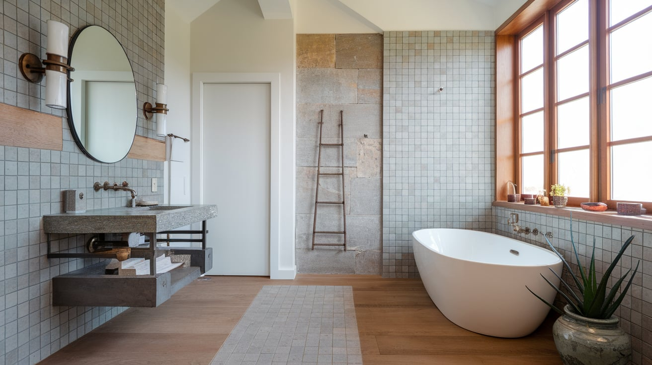 mixed textures balanced design contemporary bathroom ideas