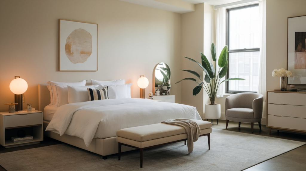 modern apartment calm bedroom