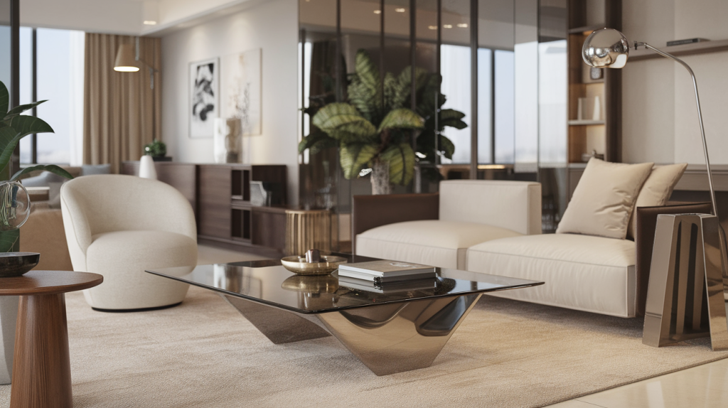 modern apartment glass metal accents