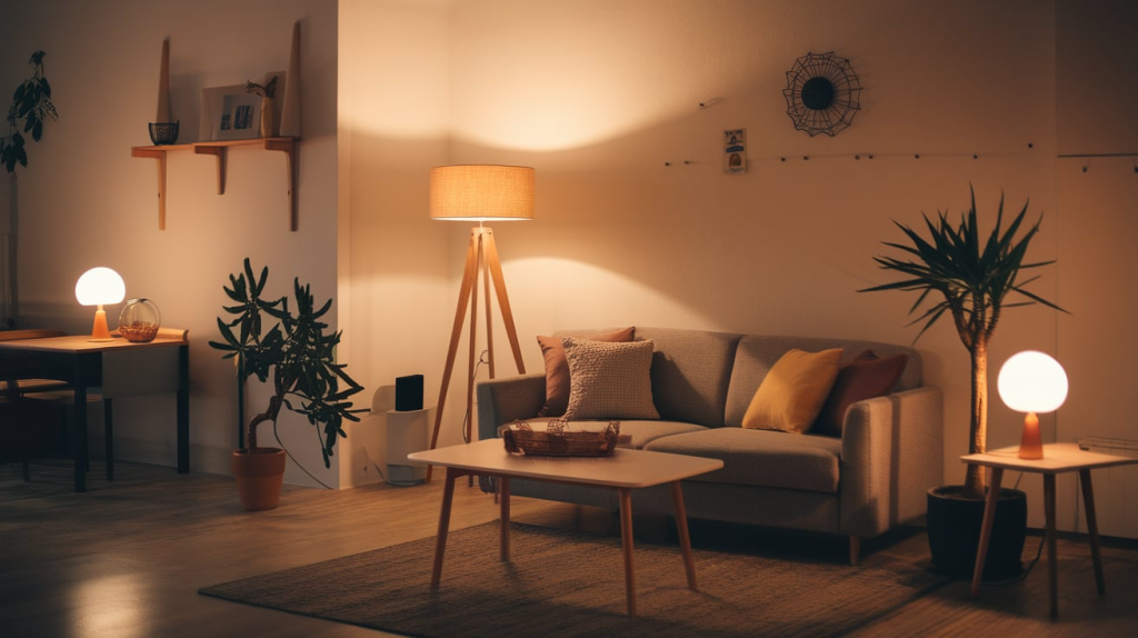 modern apartment layered lighting