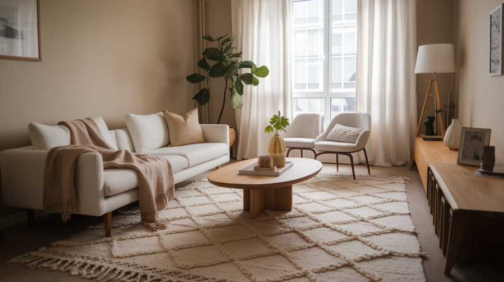 modern apartment rugs and throws