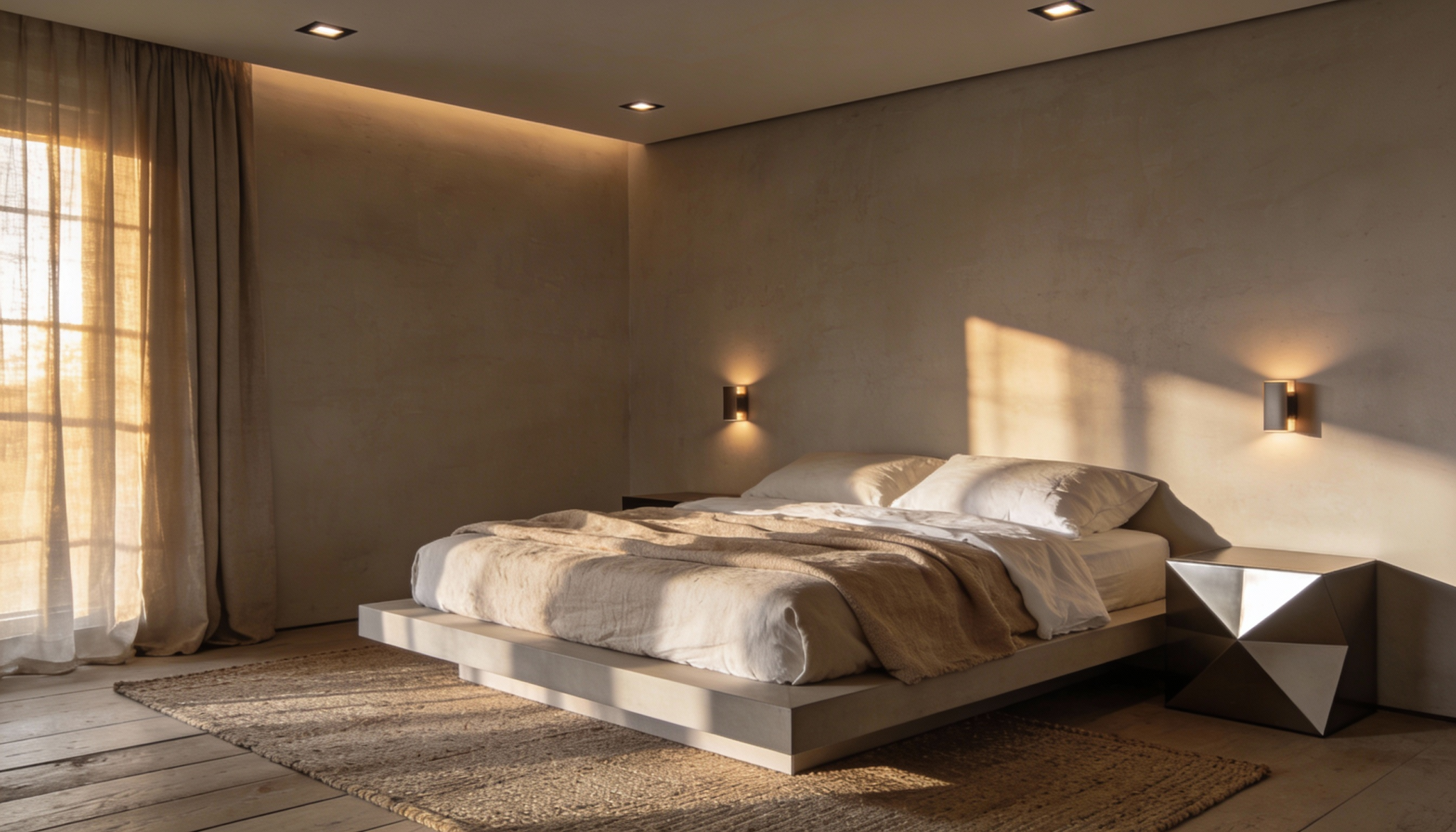 monochrome modern bedroom