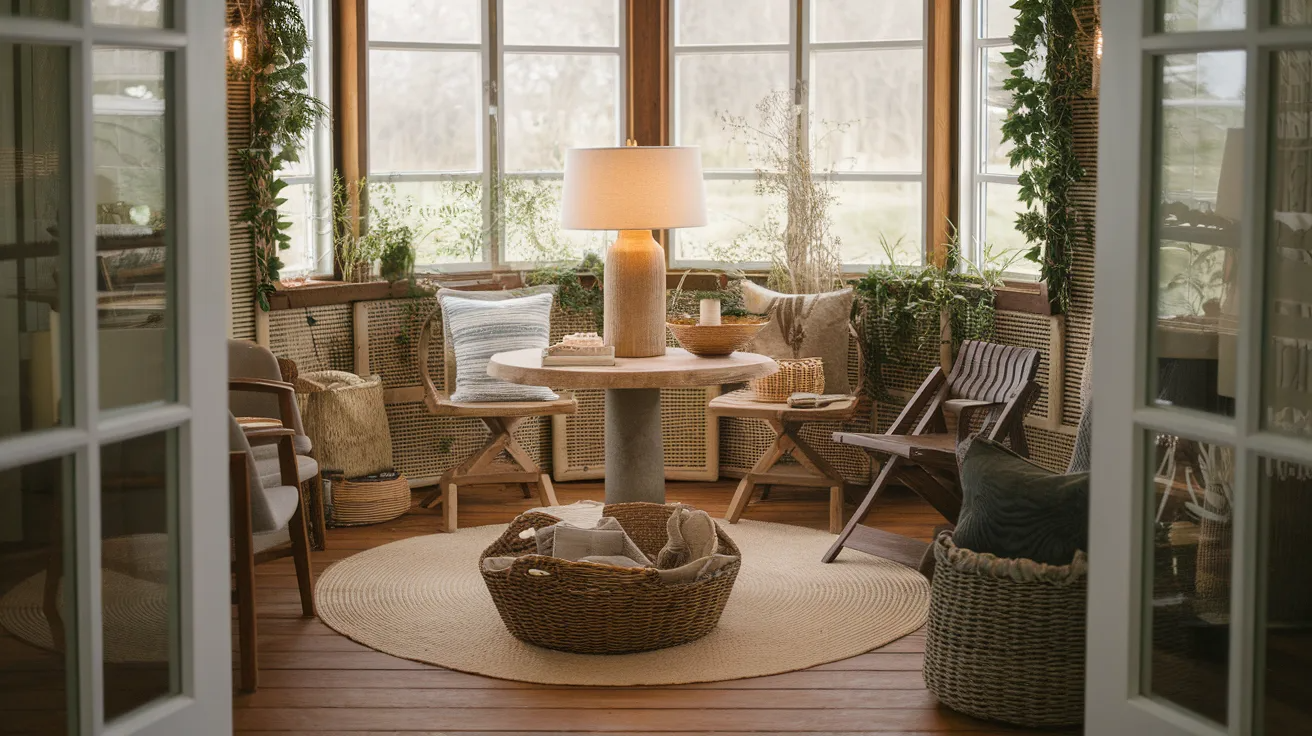 natural decor cozy small sunroom ideas