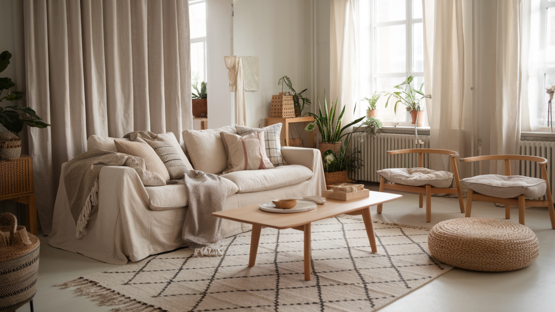 natural fabric scandi living room scandinavian living room