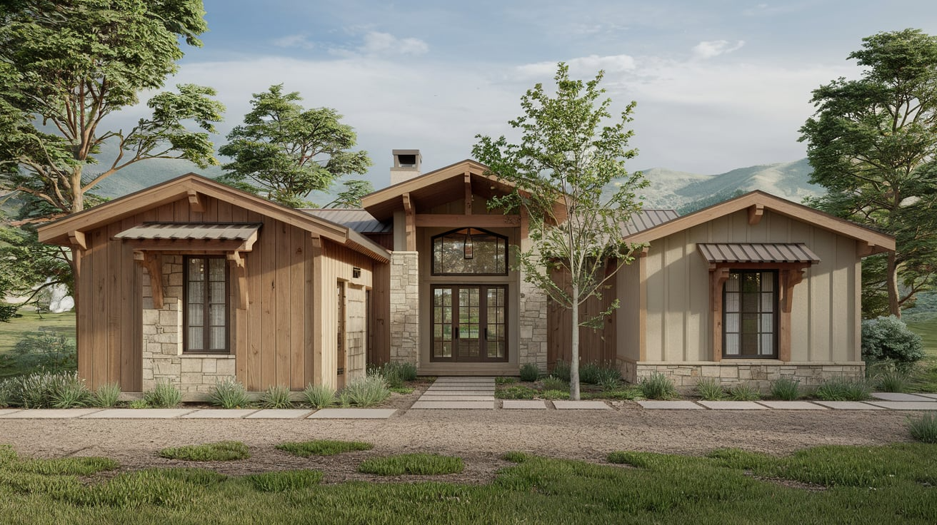 neutral earthy exterior colors rustic modern house