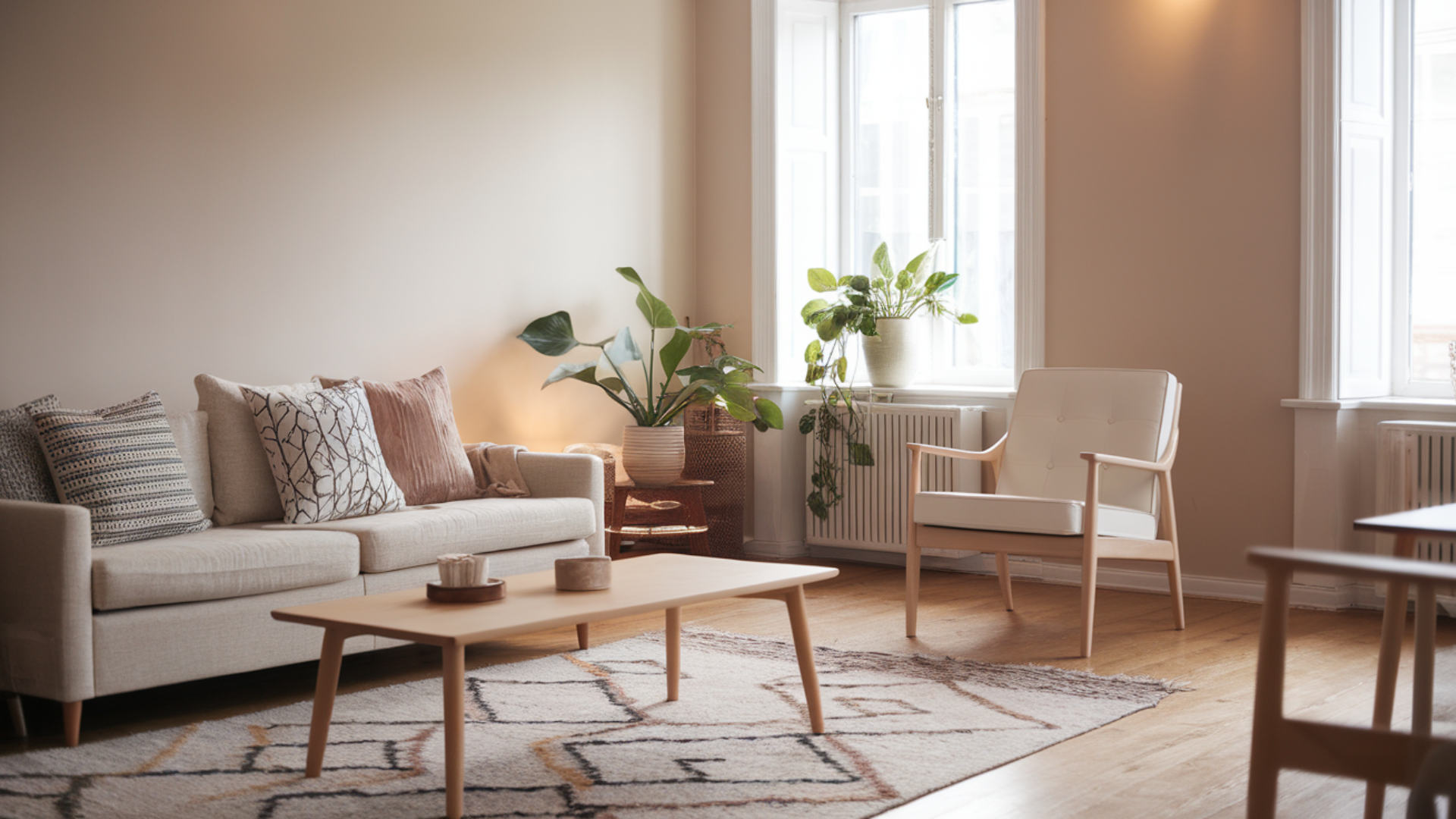 neutral pattern scandi living room scandinavian living room