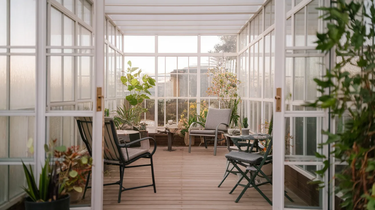 open space cozy small sunroom ideas