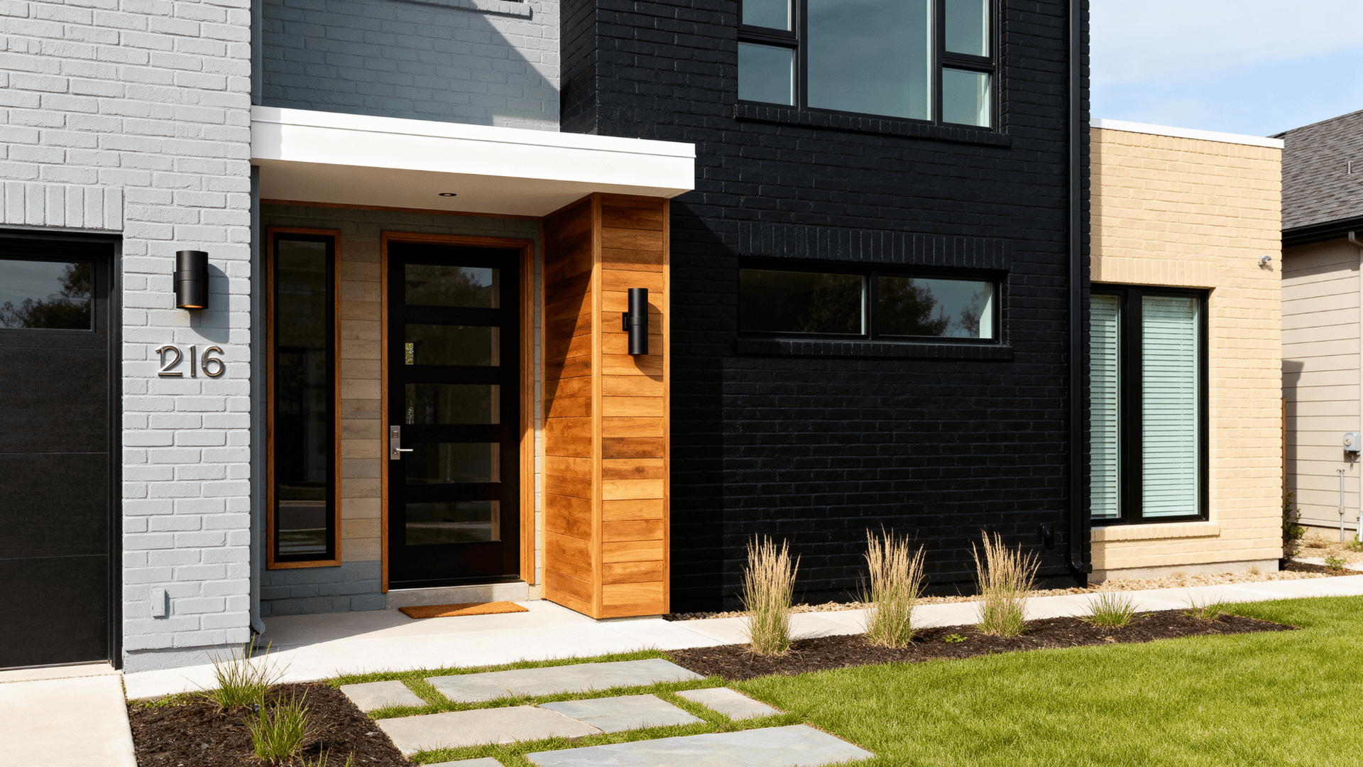 painted brick in modern neutrals