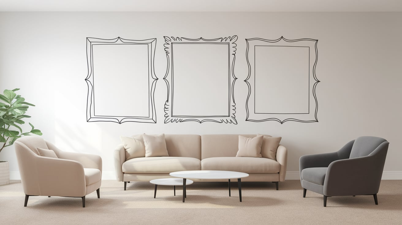 painted frame outline wall art diy wall decor