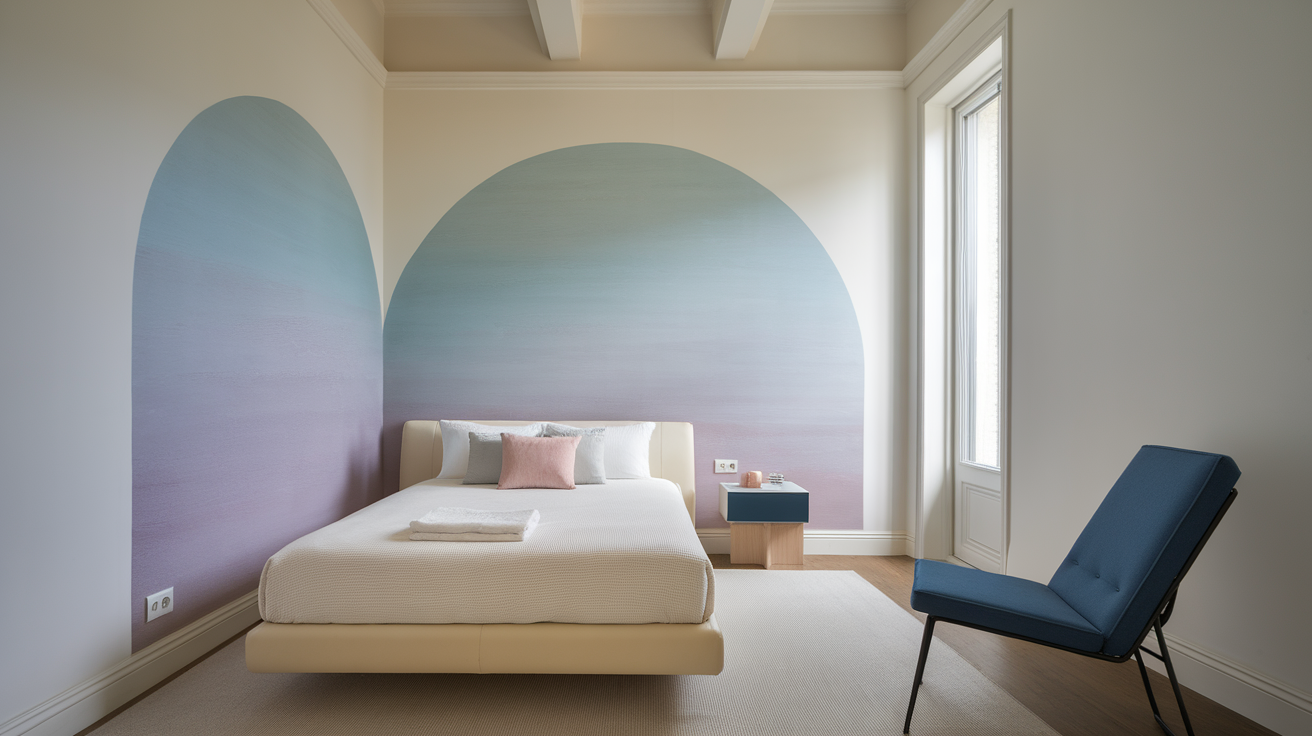 painted half wall accent bedroom diy wall decor