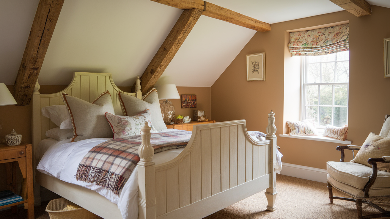 painted wooden bed frame english cottage style