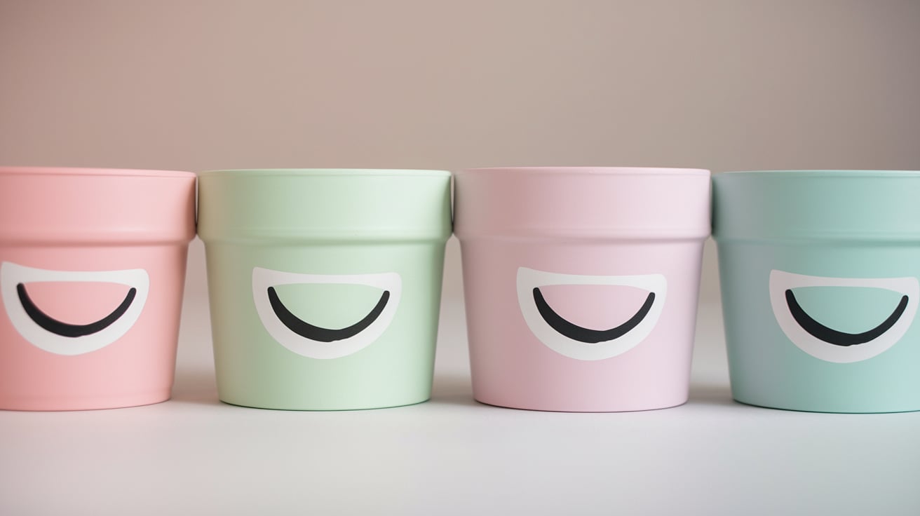pastel smile pots