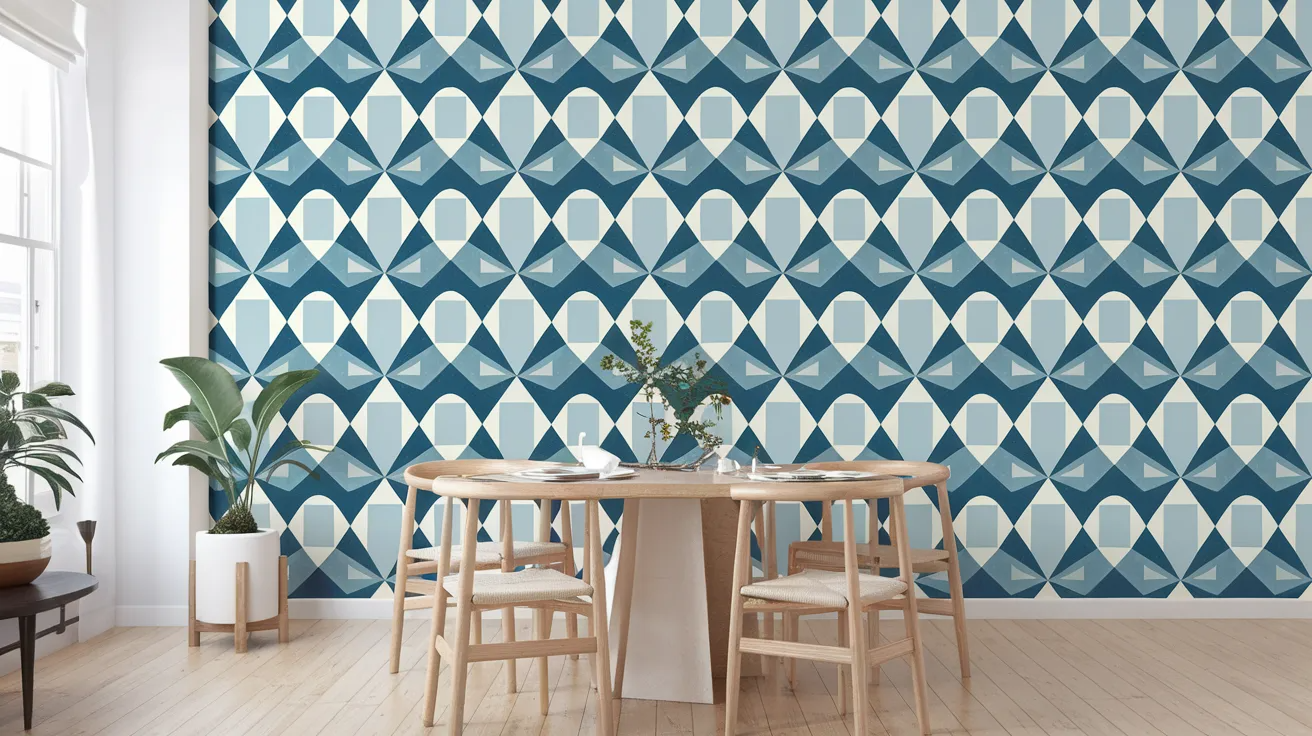 peel and stick dining room accent wall idea