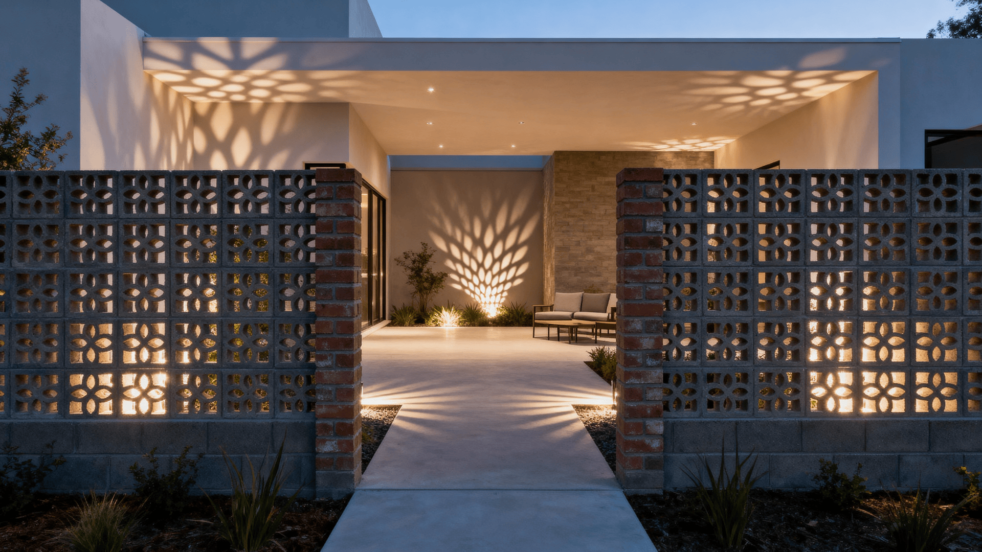 perforated brick for light and privacy