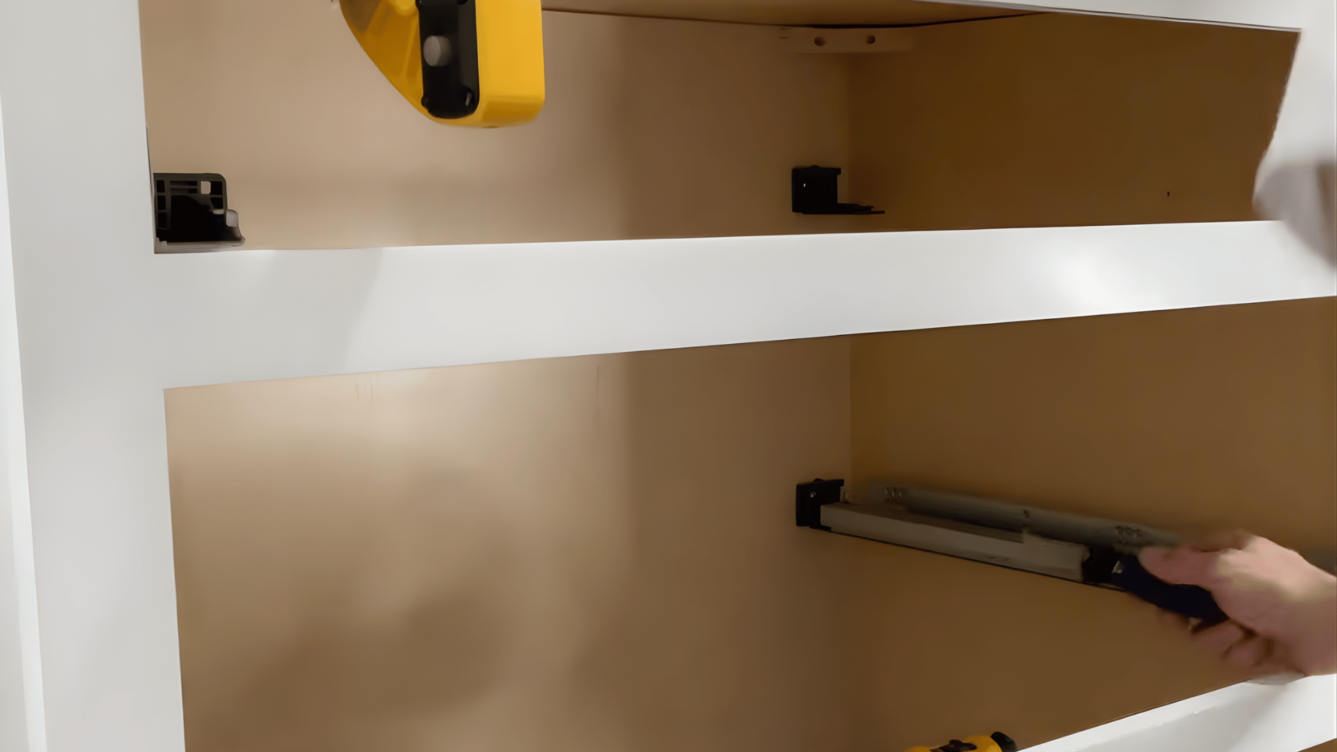 prepare cabinets and support bracing