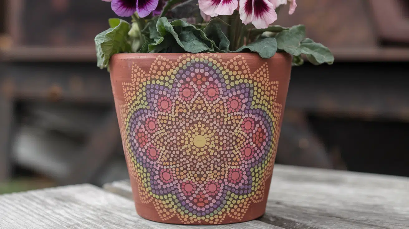 radial mandala dot pots