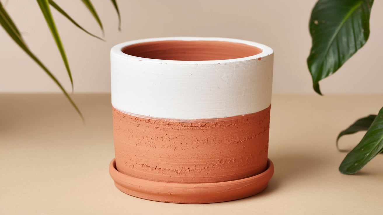 raw clay and white dip pots