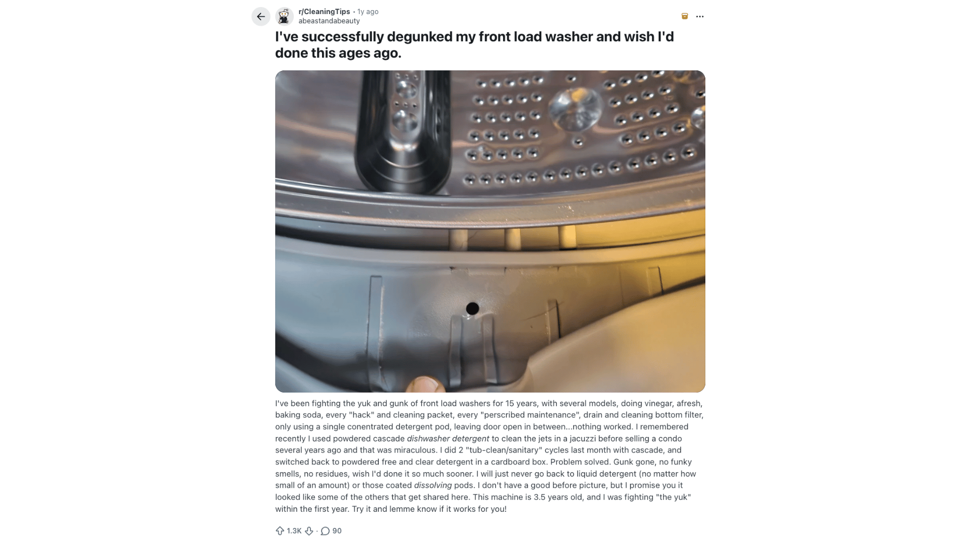 real world experiences with degunking front load washers