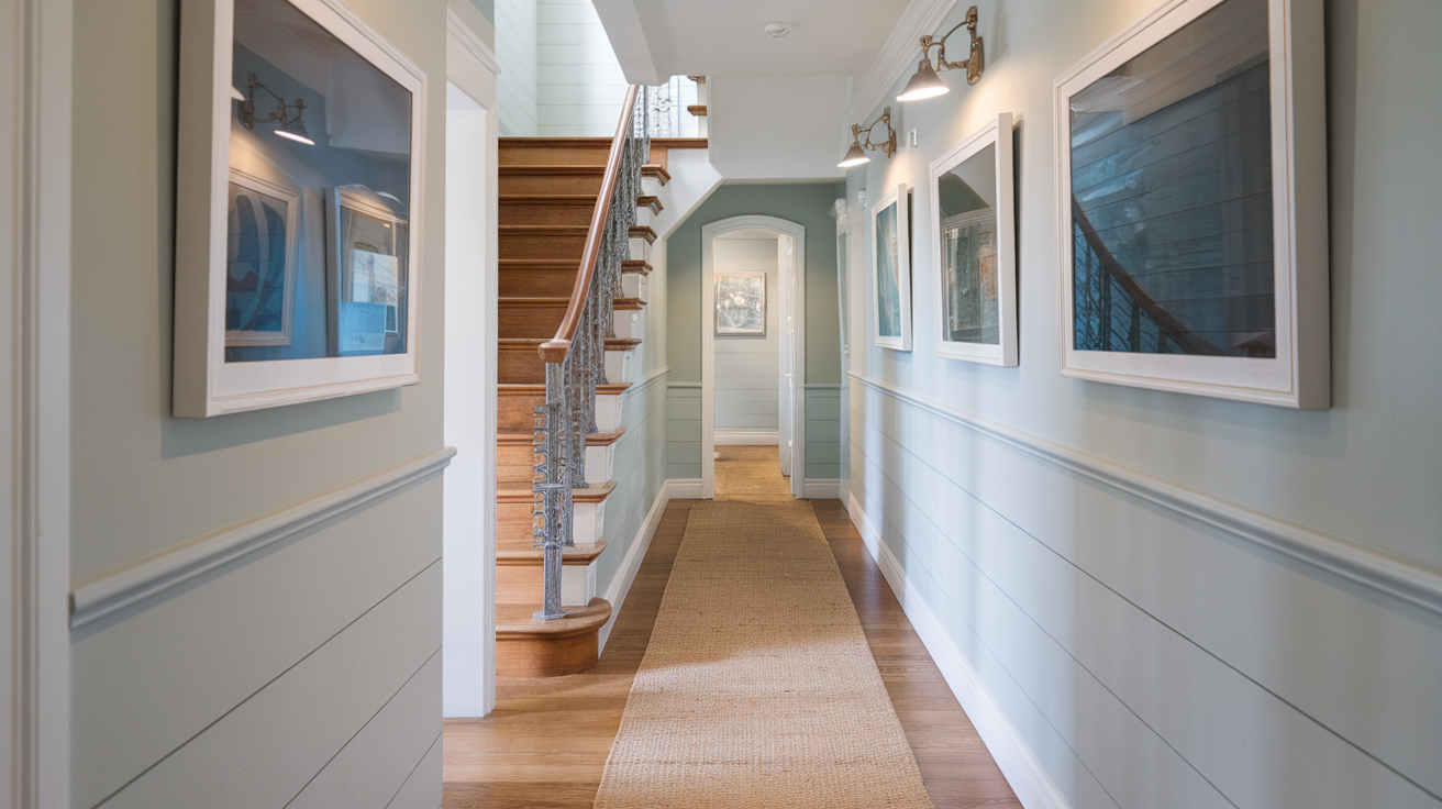 runner rug coastal hallway beach decor ideas