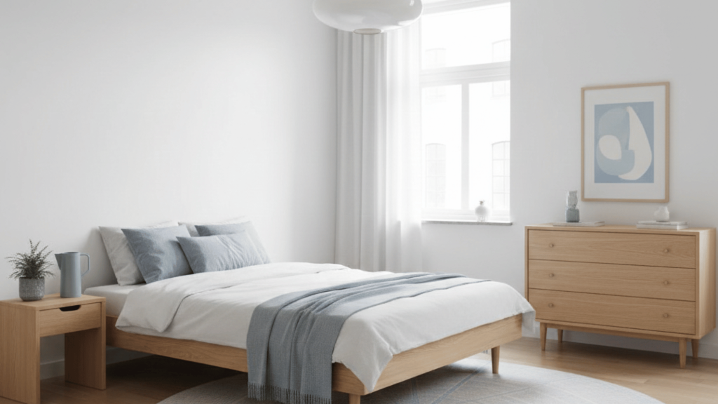 serene scandinavian sleep space