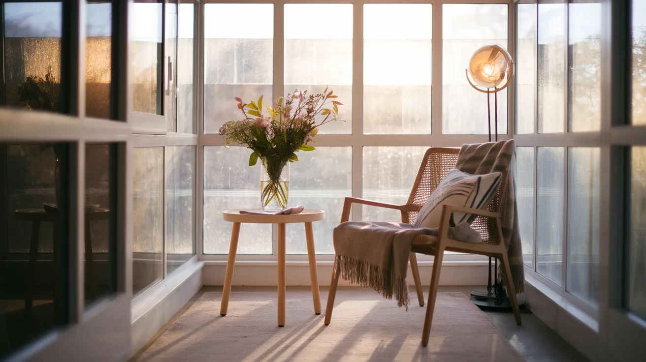 side table cozy small sunroom