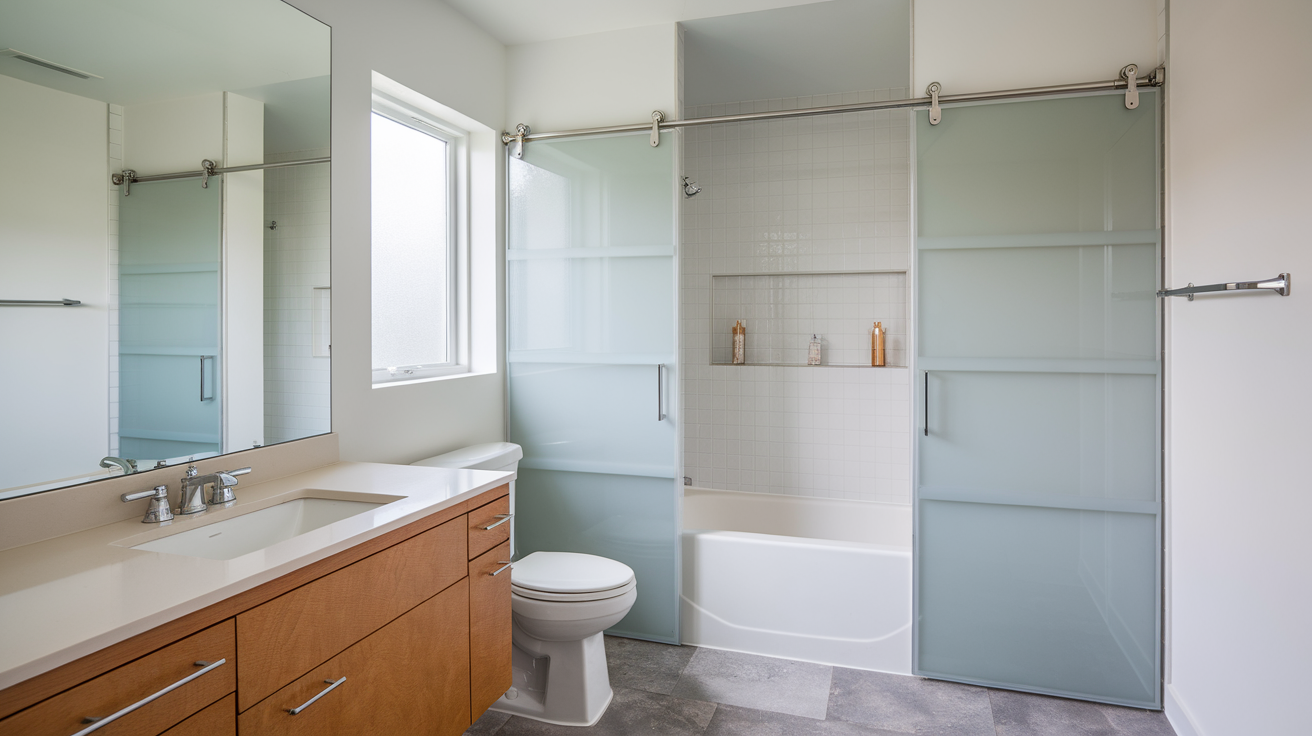 sliding shower doors space saving contemporary bathroom ideas