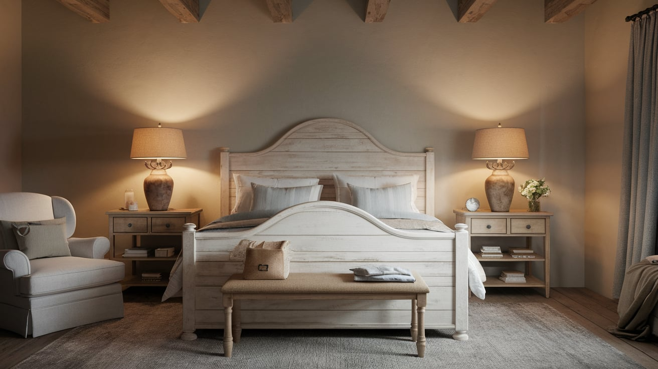 soft bedroom lighting country style rustic home