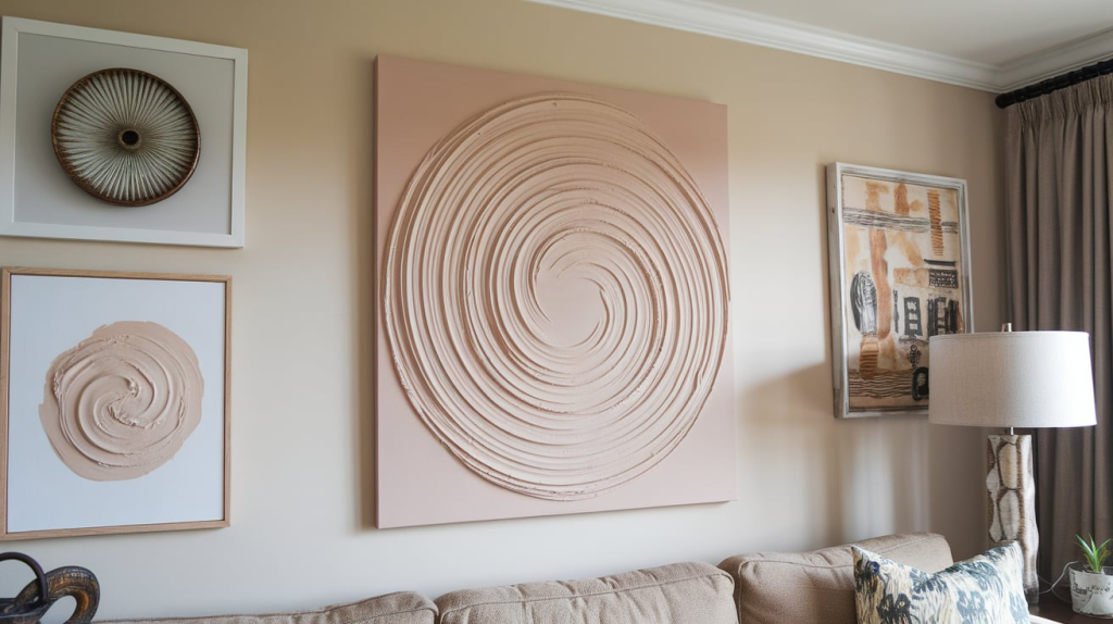 spiral textured canvas art diy textured wall art