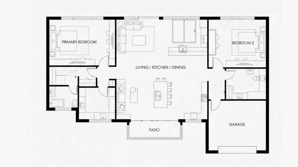 split bedroom layout contemporary house floor plan