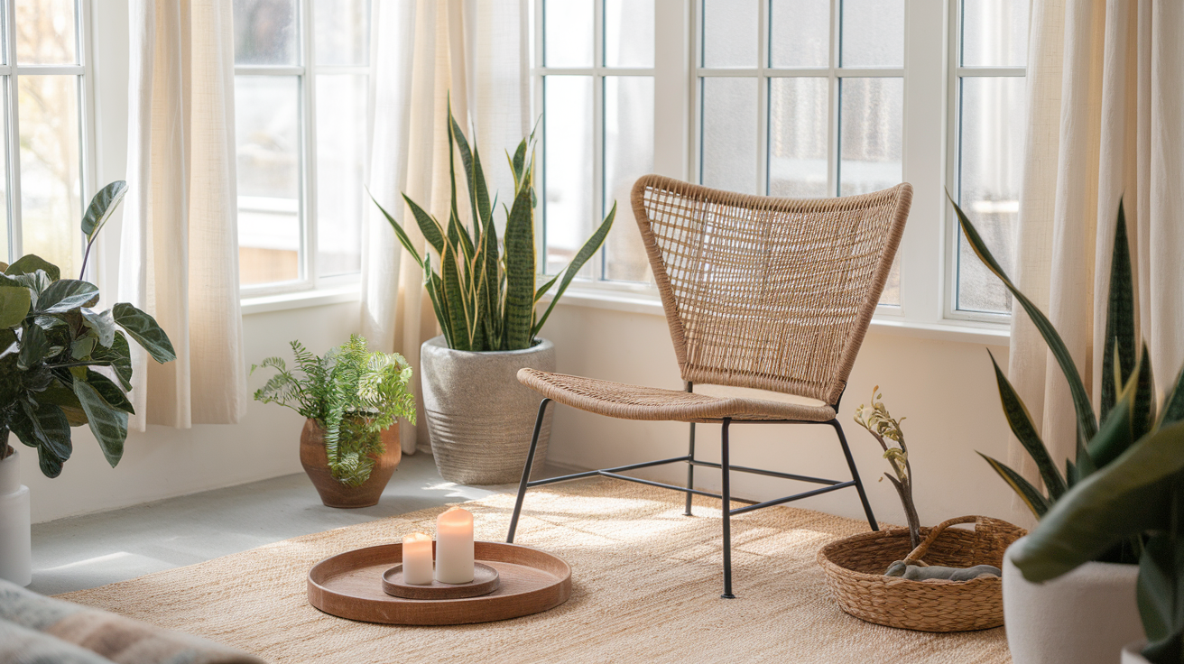 statement chair cozy small sunroom
