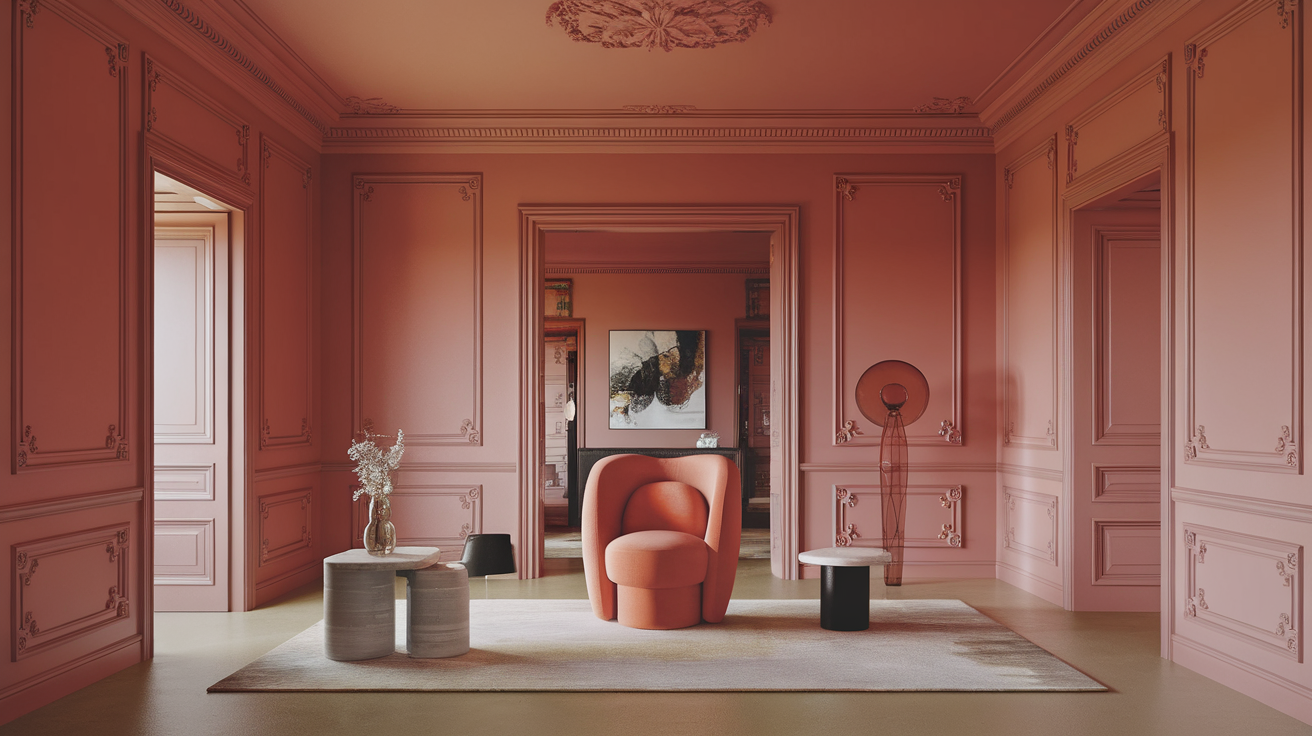 statement furniture design color drenched room