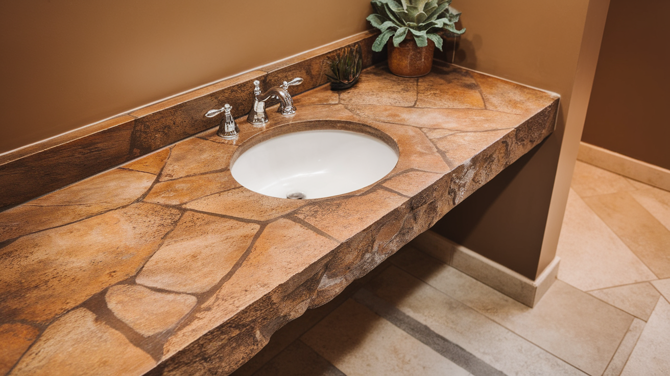 stone look countertops modern style contemporary bathroom ideas