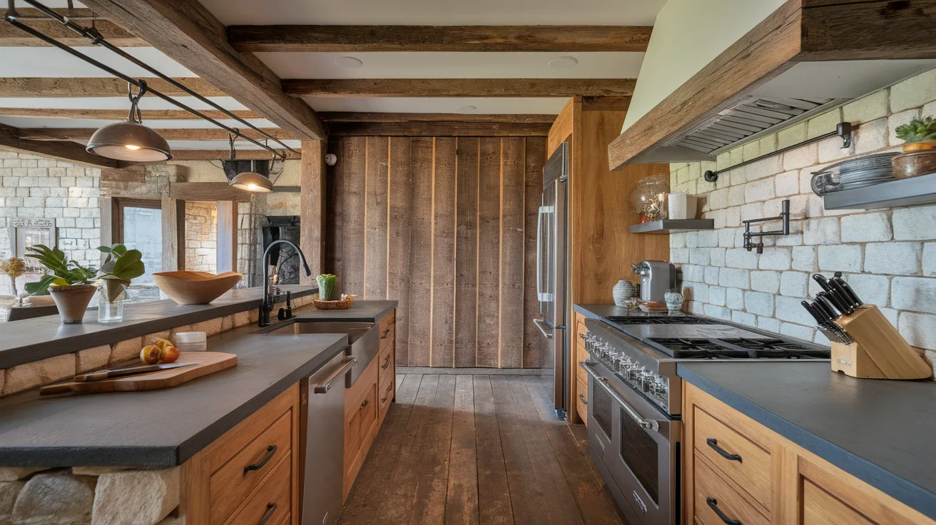 stone surfaces kitchen modern rustic interior design