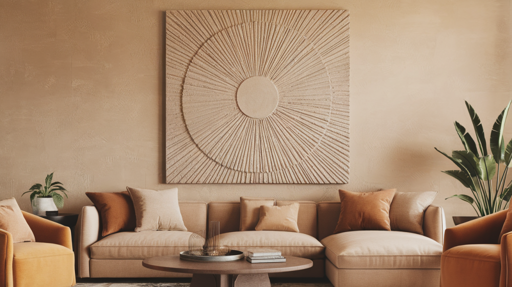 sunburst plaster canvas art diy textured wall art