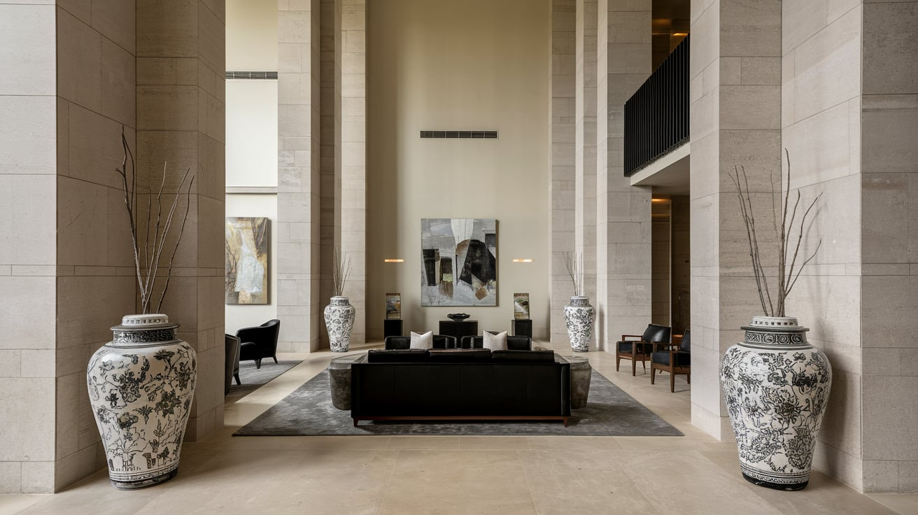 tall floor decor high ceiling living room wall decor ideas