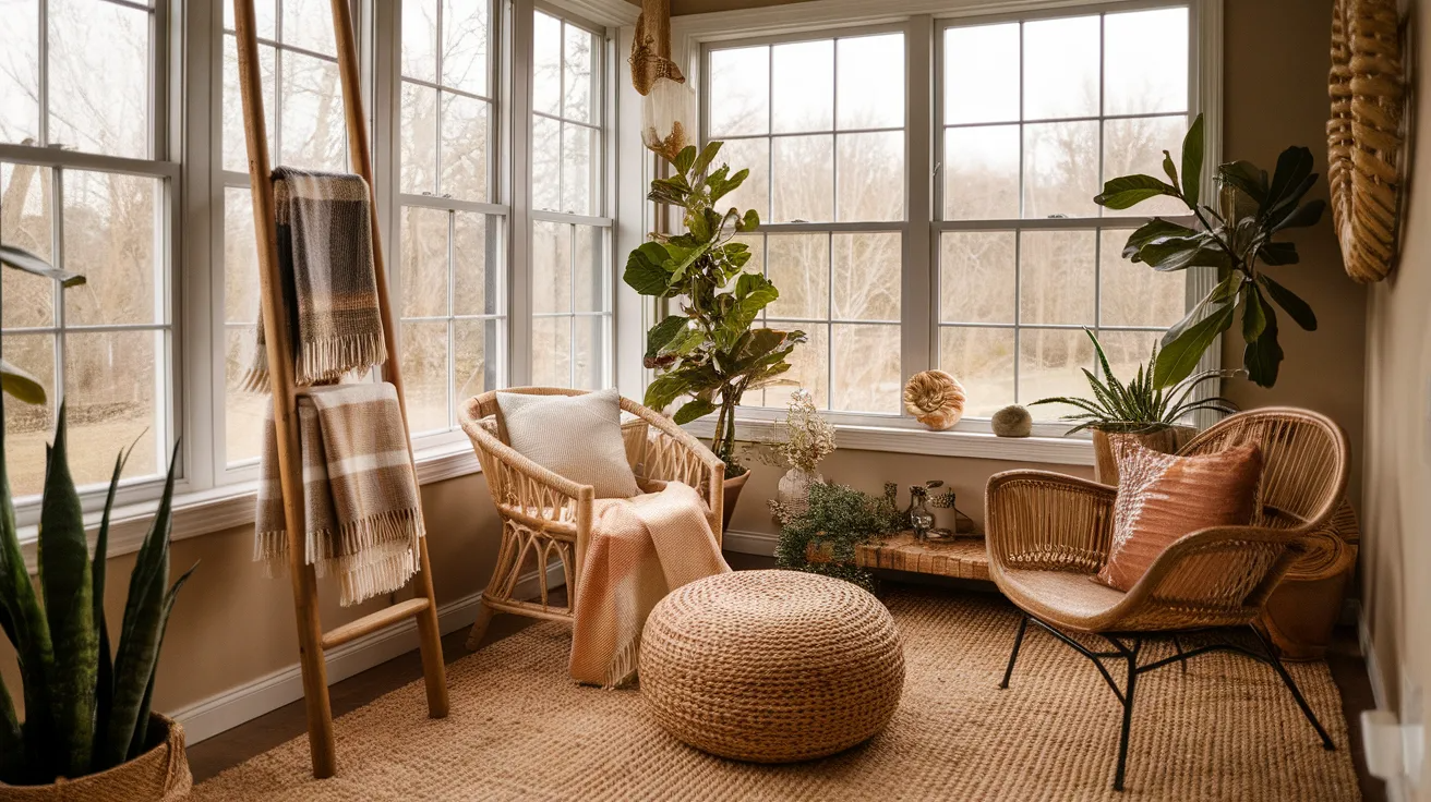 throw ladder cozy small sunroom