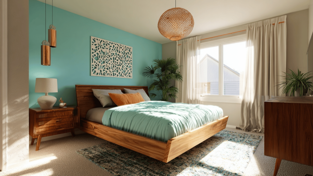 turquoise and blonde wood haven
