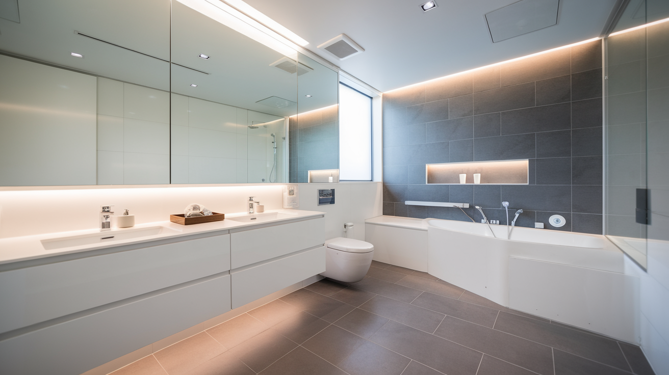 under vanity lighting soft glow contemporary bathroom ideas