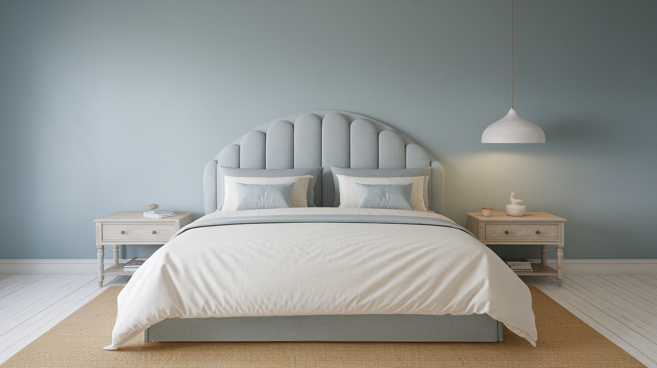 upholstered headboard coastal bedroom beach decor ideas