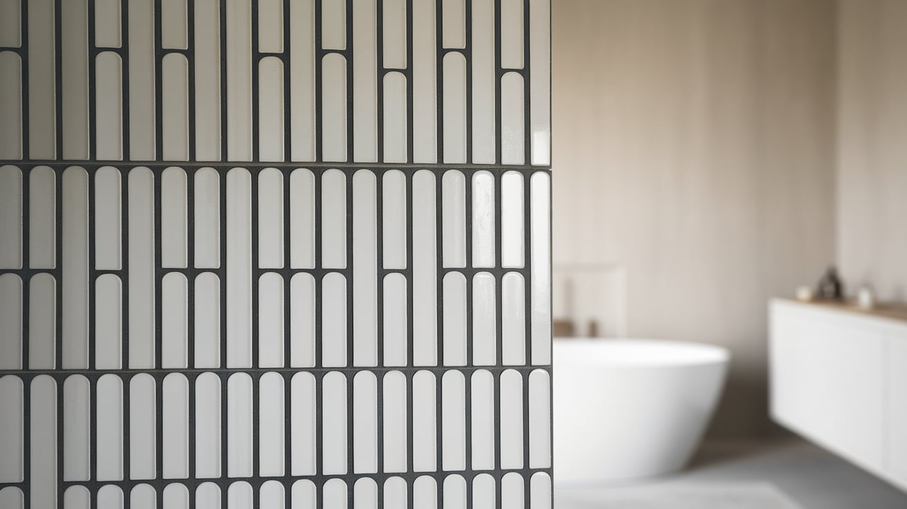 vertical wall tiles black and white bathroom